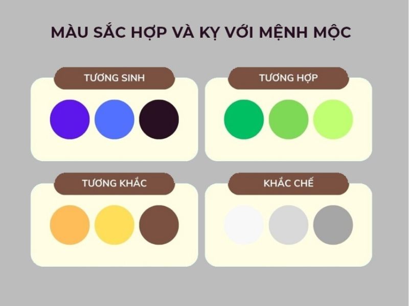 Màu sắc may mắn dành cho Mệnh Mộc