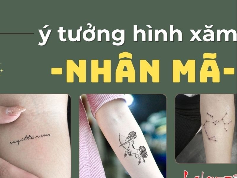 Thiết kế xăm hình cung Nhân Mã nữ nghệ thuật